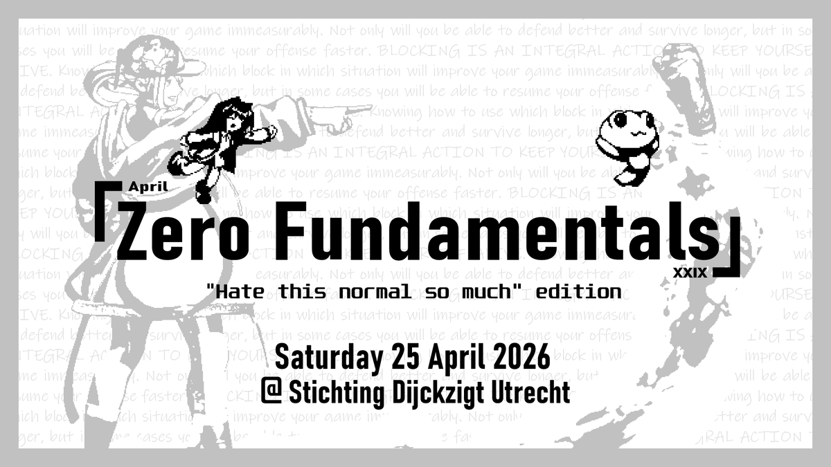 ZeroFundies's tweet photo. Zero Fundamentals returns!
Once again on the last Saturday of the month, April 25th!
On this months menu we have #KoF15, #Windjammers2, #BBCF... and perhaps one thing? 
Please strive to quickly hop your way into the sign up form sign up below! ⬇️ https://t.co/6W43XUUiyP