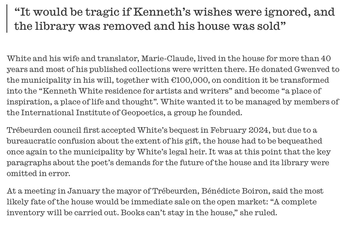 nbissell's tweet photo. The  Observer reports that Angus Robertson, the Scottish Government’s  Cabinet Secretary for Culture has told  French authorities of Kenneth White’s “incredibly important contribution to  cultural life in Scotland”. Please repost &amp; sign the petition @ https://t.co/Vuc0hQOEVd. https://t.co/TfgekHaewX