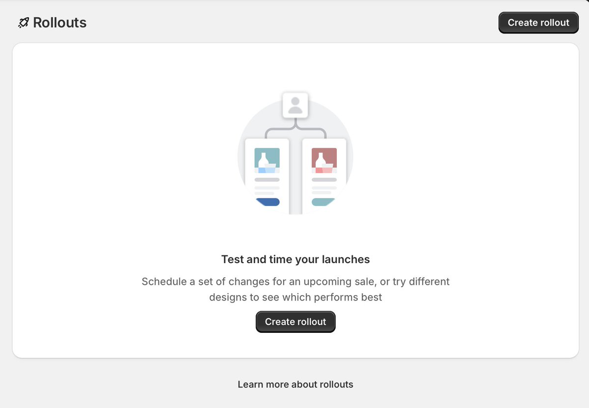 Very excited to start using <a href="/Shopify/">Shopify</a> Rollouts! 🎉