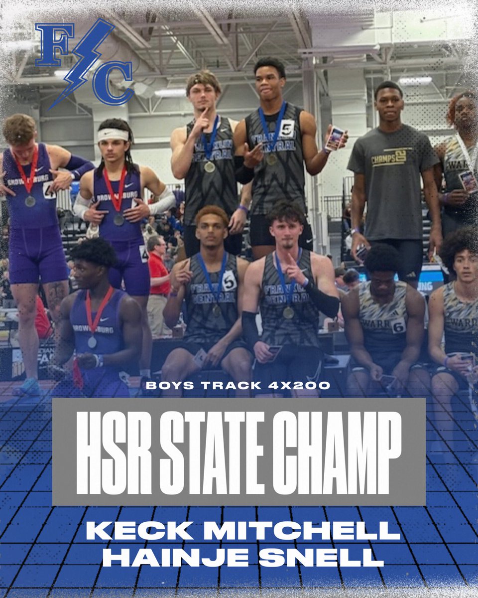 FCFlashes's tweet photo. 🏃 Congratulations to the HSR State Champion 4x200 of Dylan Keck, DJ Mitchell, Rylan Hainje and Jett Snell! #WeAreFlashes⚡️ https://t.co/pQ7rQ94XSL