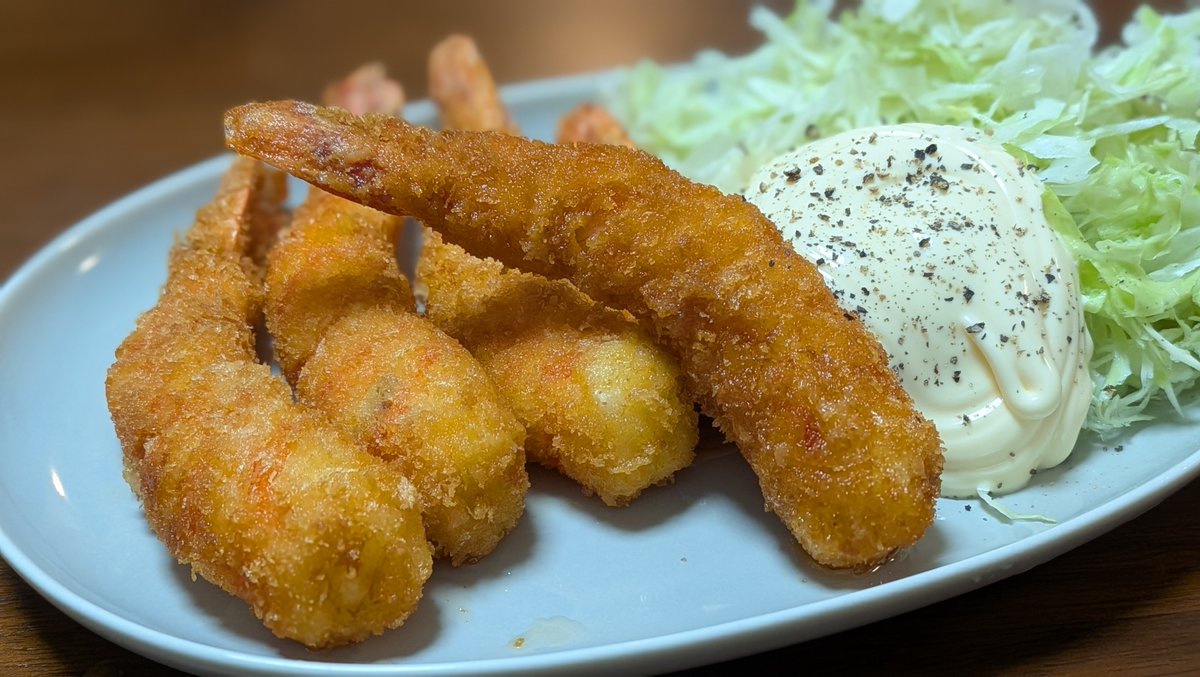 タルタルの材料無かったので、マヨネーズで食べちゃう😍
