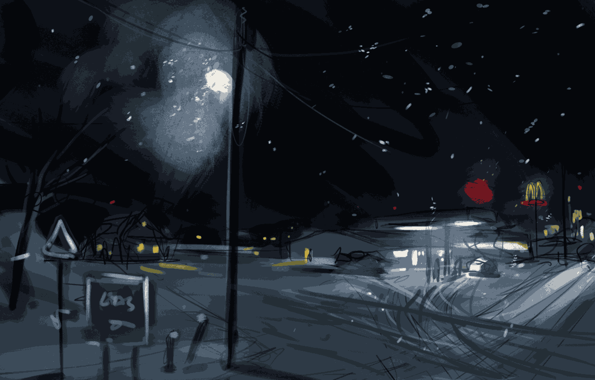 foliosociety's tweet photo. From sketches to illustrations ✨ Zoë van Dijk’s early concepts became the final artwork for our Folio book of Station Eleven by Emily St John Mandel. 

These illustrations form a powerful diptych: the same landscape shown 20 years apart. https://t.co/bkP3UYqZGr https://t.co/o0FpuoAFiY