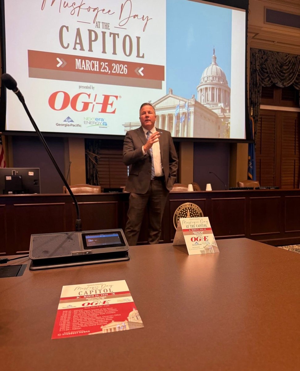 SDST_Power's tweet image. John Riesenberg joined Muskogee Day at the Capitol last week, presented by OG&amp;amp;E.

Great to see leaders engaging policymakers to support the future of business in Muskogee. We are proud to support alongside our partners.

#LeadershipMuskogee #EconomicDevelopment #StardustPower