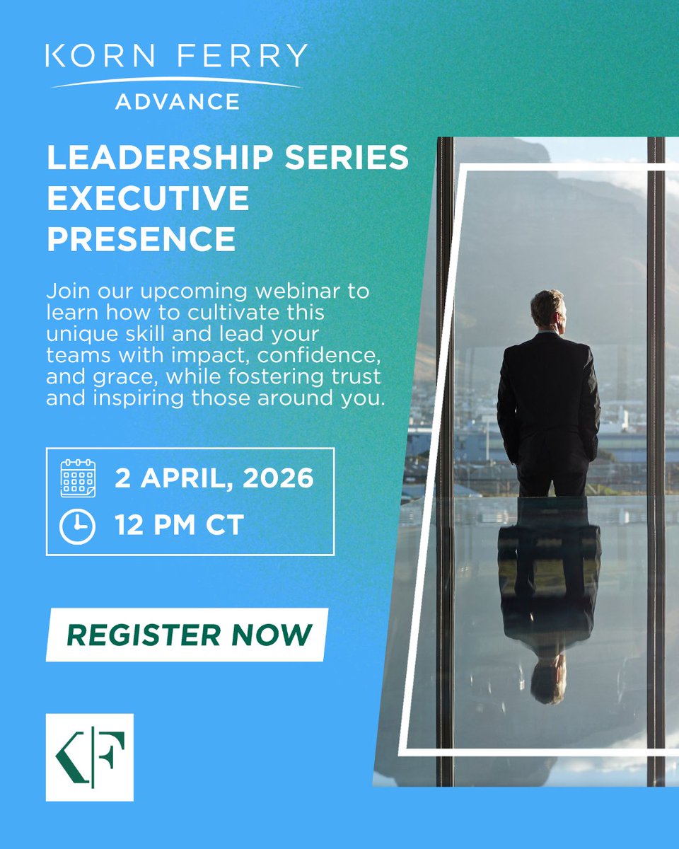 Some #leaders walk in and instantly own the room — ever wonder how? 

Join our webinar with Jen Zamora and Sunny Levitt to learn practical strategies to show up with confidence, stay composed under pressure, and build the kind of trust that moves people. krnfy.bz/4bTvSAd