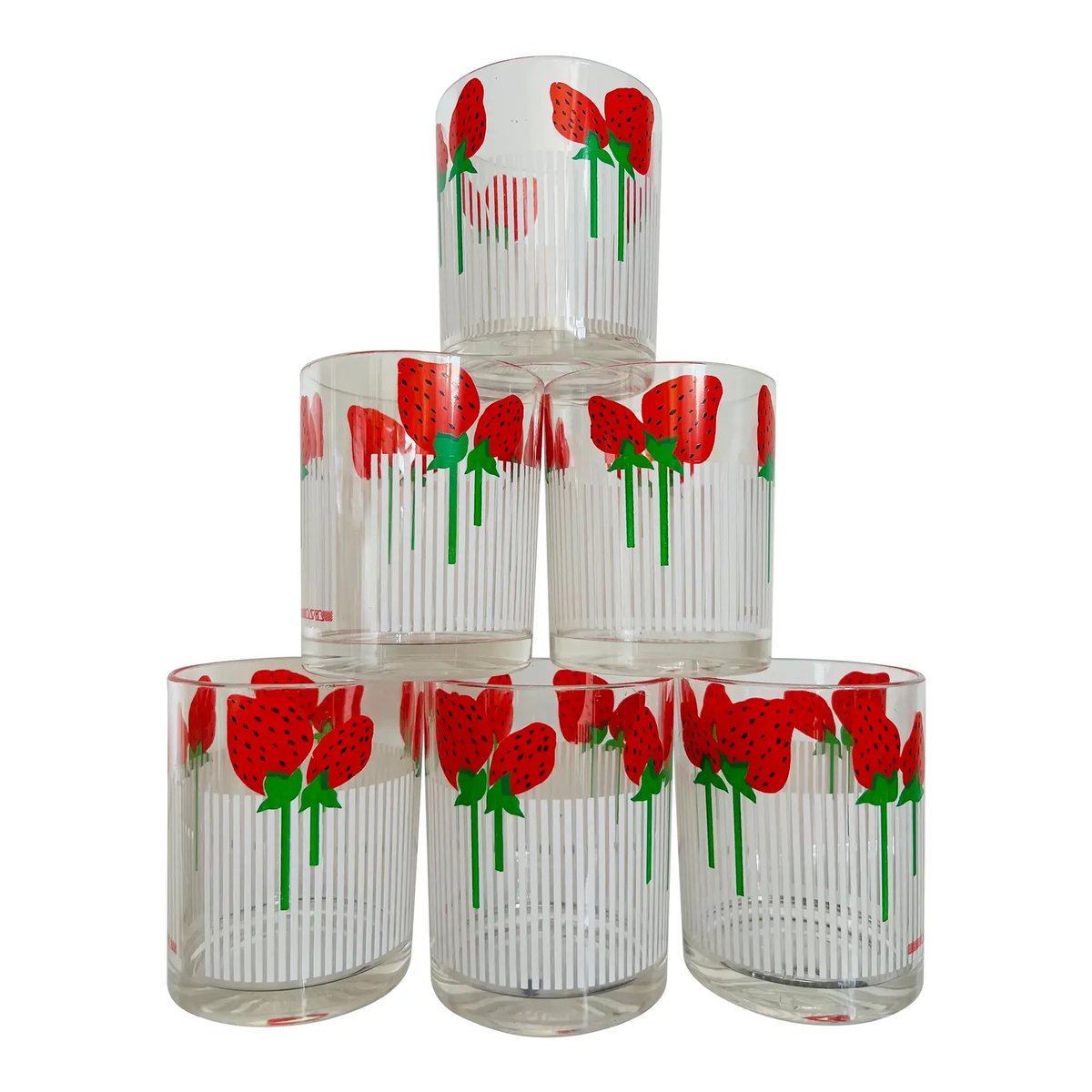 Goodbye 1980s Strawberry Glassware Set, Hello <a href="/chairishco/">Chairish</a> sale💰Shop more here: bit.ly/shopTWT