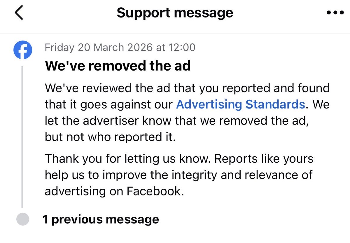 Markamstuart's tweet photo. @MartinSLewis @bushontheradio I saw a similar “ad” 10 days ago in the reels in FB. I reported this and amazingly FB removed the ad. https://t.co/ymiOXaF8xY