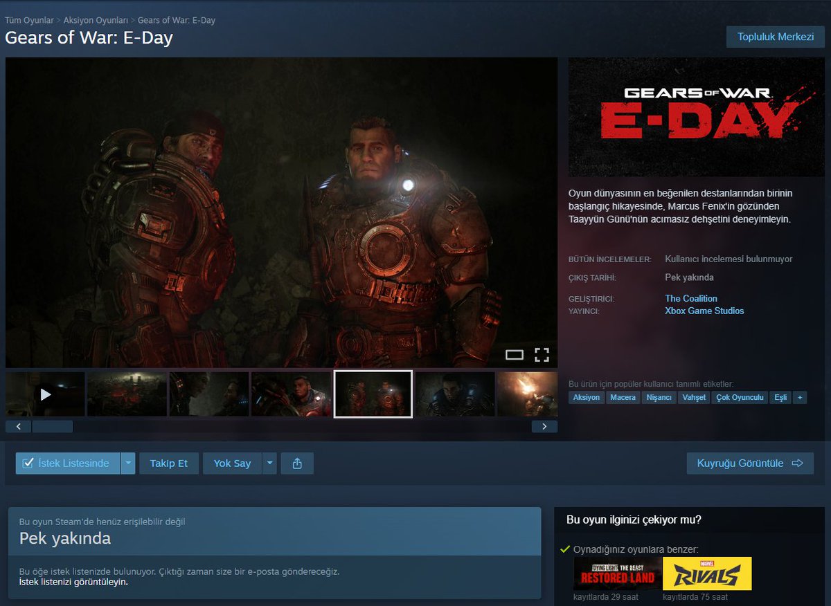 MstafaKadir's tweet image. Gears of War E-Day TÜRKÇE dil desteğiyle geliyor!! 
Fable ve Halo tarafında başarılı olabilirsek XBOX'ın yayınlayacağı birçok büyük oyunu kendi dilimizde deneyim ediyor olacağız! 🇹🇷