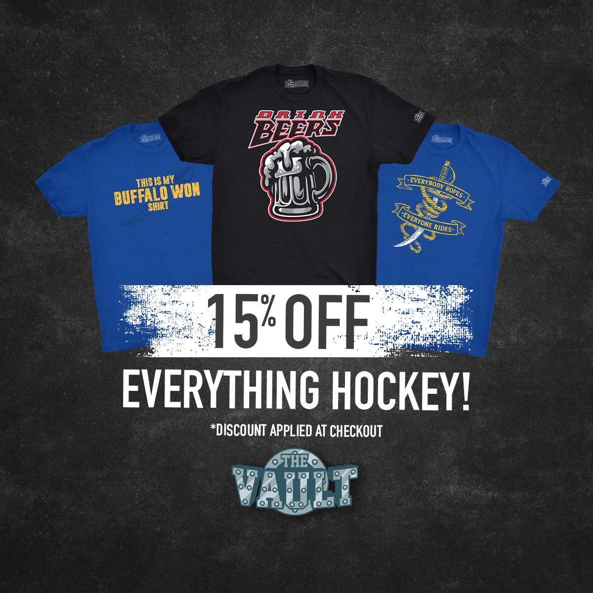 Our 15% OFF Vault Hockey designs continues! Don't miss this sale before it ends and gear up for the playoffs!

Discount applied at checkout: 26shirts.com/collections/bu… #sabrehood #letsgobuffalo