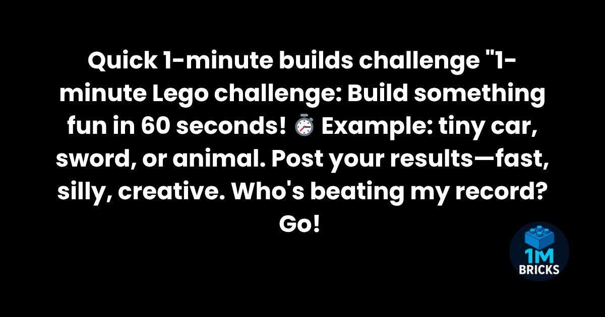 1Mbricks's tweet image. #LegoChallenge #QuickBuilds #LegoFun #lego
