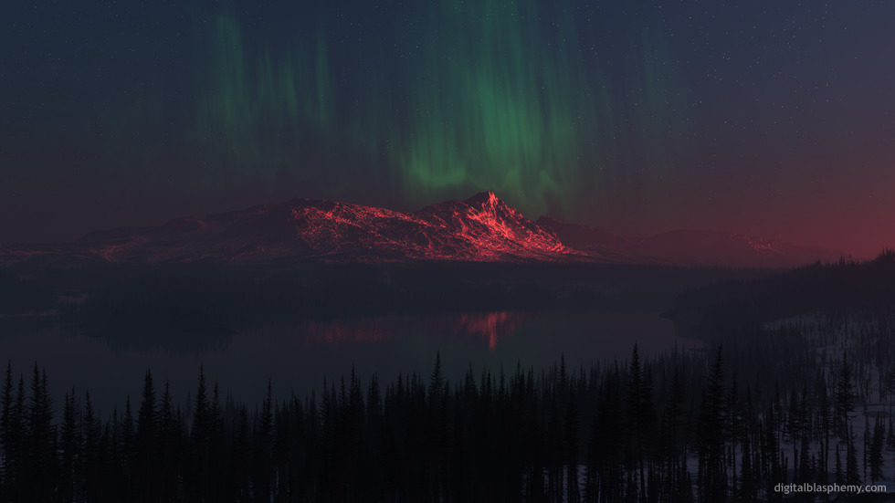 dblasphemy's tweet photo. Aurora I've rendered over the years. https://t.co/VxXCOKXPEI