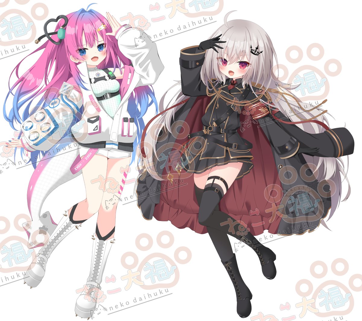 領国つかさちゃんと星屑ぷらねちゃん
 #今月描いた絵を晒そう 