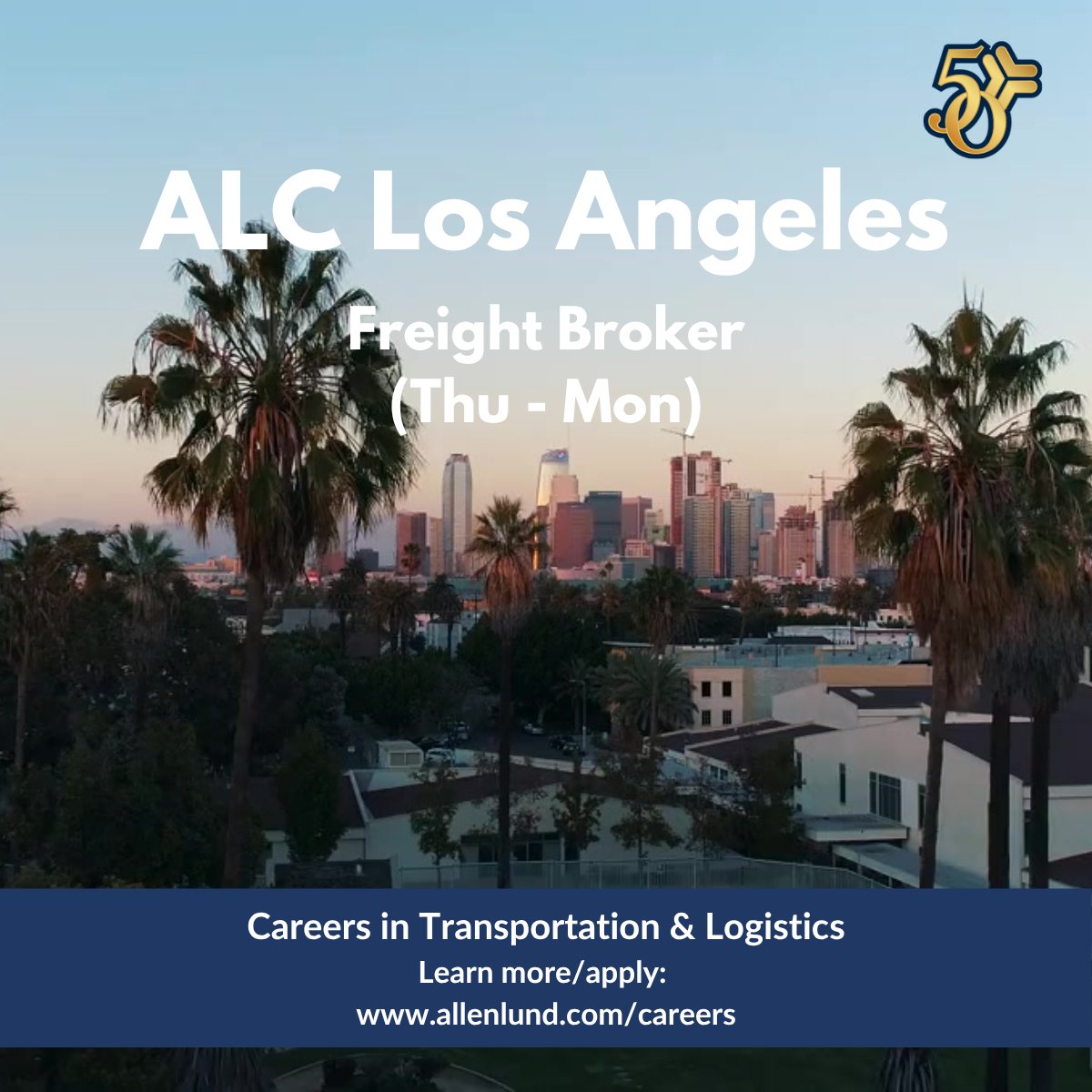 allenlundco's tweet image. ALC Los Angeles in La Cañada, CA is hiring! 

To learn more/apply, click here:bit.ly/3NK8XQ1

#AllenLund #Hiring #3PL #sales #logistics #transportation #supplychain #freight #transportationindustry #transportationbrokers #familyowned #LaCañadaCA #ALCLosAngeles