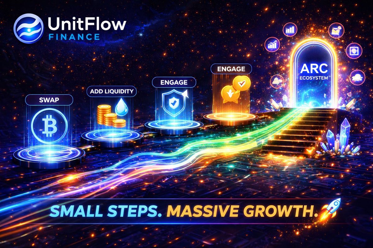 MHJOE07's tweet photo. The strongest in DeFi is built one action at a time. 🔗

With @UnitFlowFinance, every swap, liquidity move, and ecosystem interaction compounds your trust and unlocks bigger opportunities across @arc. 🌊

Small steps. Massive growth. 🚀

Start here https://t.co/QlL6UBOSvx https://t.co/qdEABTaQtF