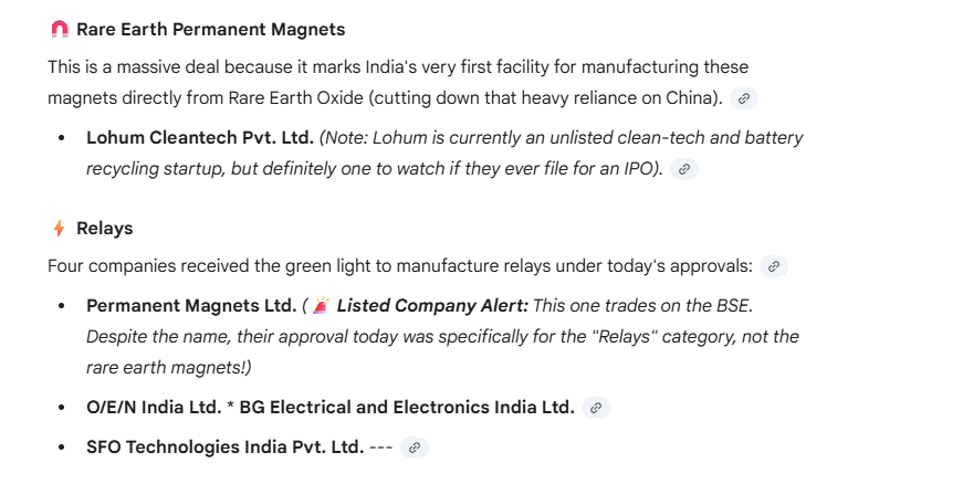 kaupprasanna's tweet photo. Under the Electronics Component Manufacturing Scheme (ECMS)—which functions as a massive capacity-building push alongside the PLI framework—the Centre cleared 29 proposals on March 30, 2026 worth ₹7,104 crore.
#permanentmagnets #ratnaveer #ifbindustries #asmtechnologies #Dixon #Titan #SyrmaSGS