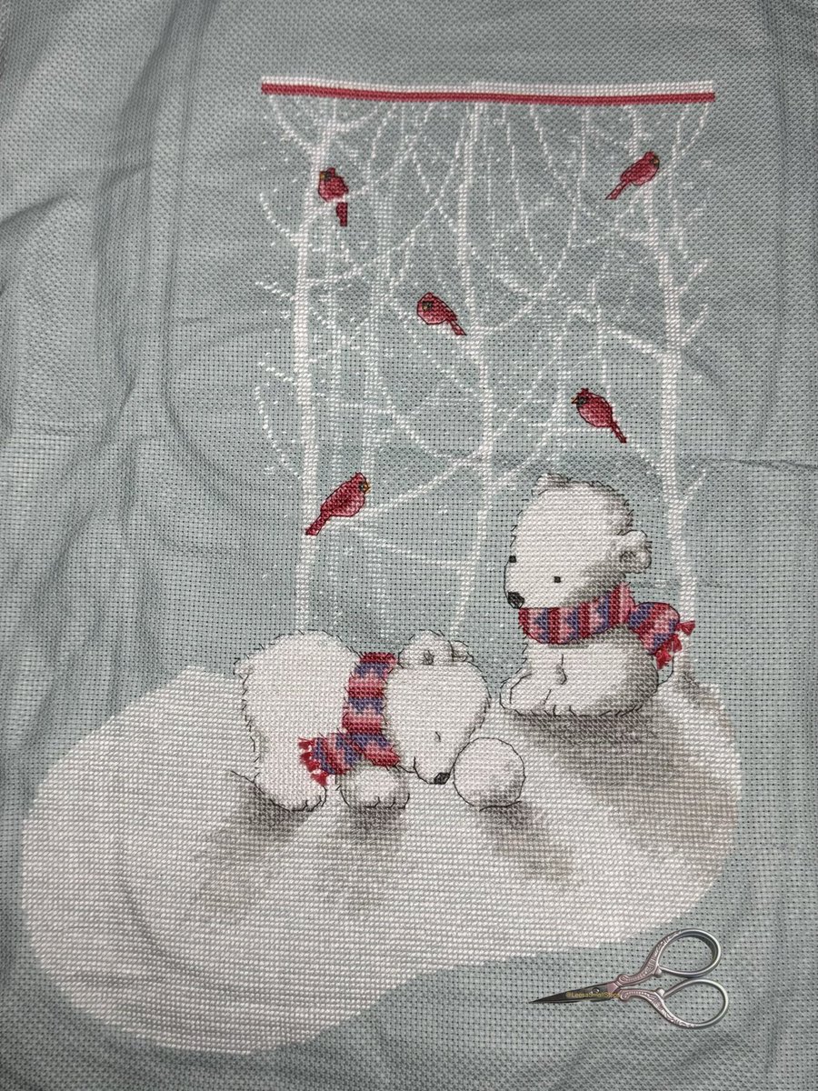 LeesaSmallSteps's tweet image. Now all I need is a name to finish this cross stitch Christmas stocking! Until then it will be stored rolled up. The wrinkles and hoop marks will come out with a gentle wash and iron before sewing.  #crossstitch #wip #smallsteps