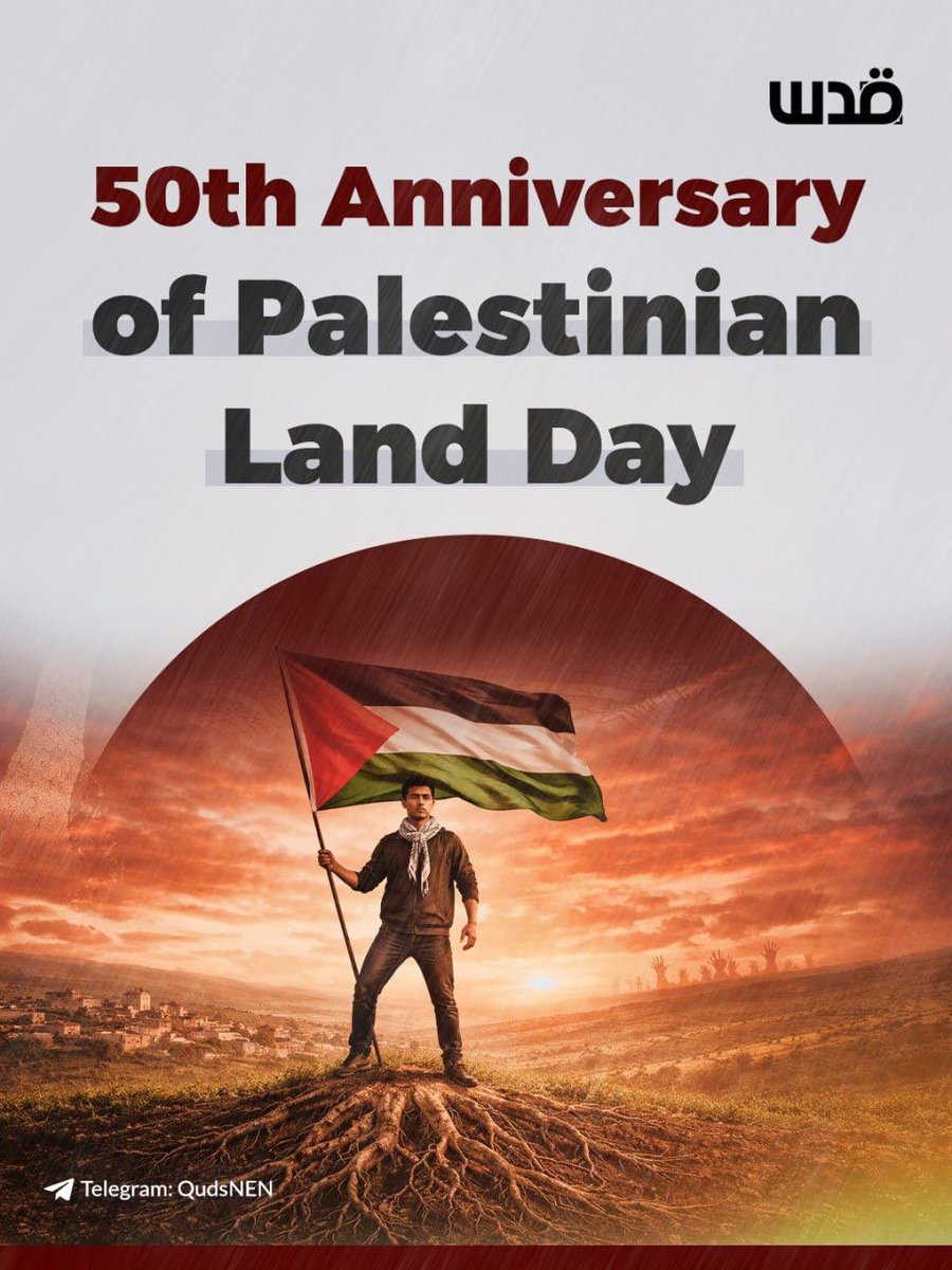DmodosCutter's tweet photo. Palestinian Land Day commemorates the events of March 30, 1976, when Israeli occupation authorities announced the confiscation of vast tracts of Palestinian land in the Galilee region. 

In response, widespread strikes and protests erupted in several towns and villages, which were met with brutal force, resulting in the killing of six Palestinians and the injury and detention of hundreds. 

Since then, this day has become a national symbol, embodying the connection of the Palestinians to their land and the rejection of its confiscation.
https://t.co/Nw5rfb3h6Z