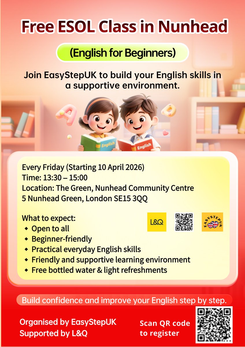 Easystepuk's tweet photo. Free ESOL Class in Nunhead https://t.co/Rutt32LGYY