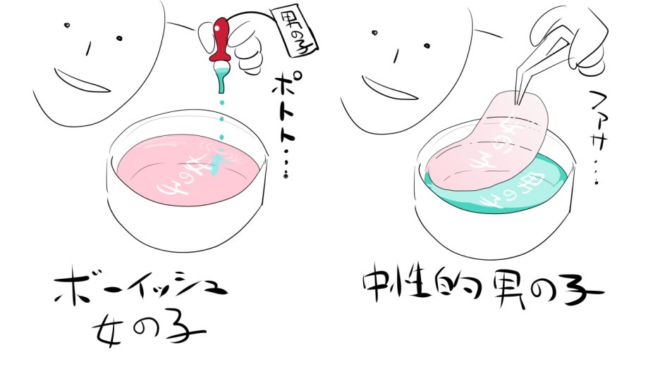 ボーイッシュと中性的の個人的イメージ(個人の感想です) 