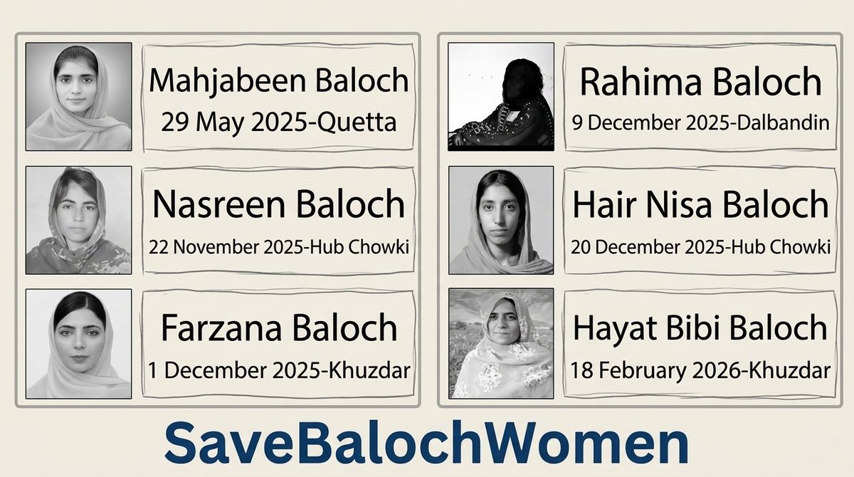 #EndEnforcedDisappearances 
#StopBalochGenocide 
#SaveBalochWomen