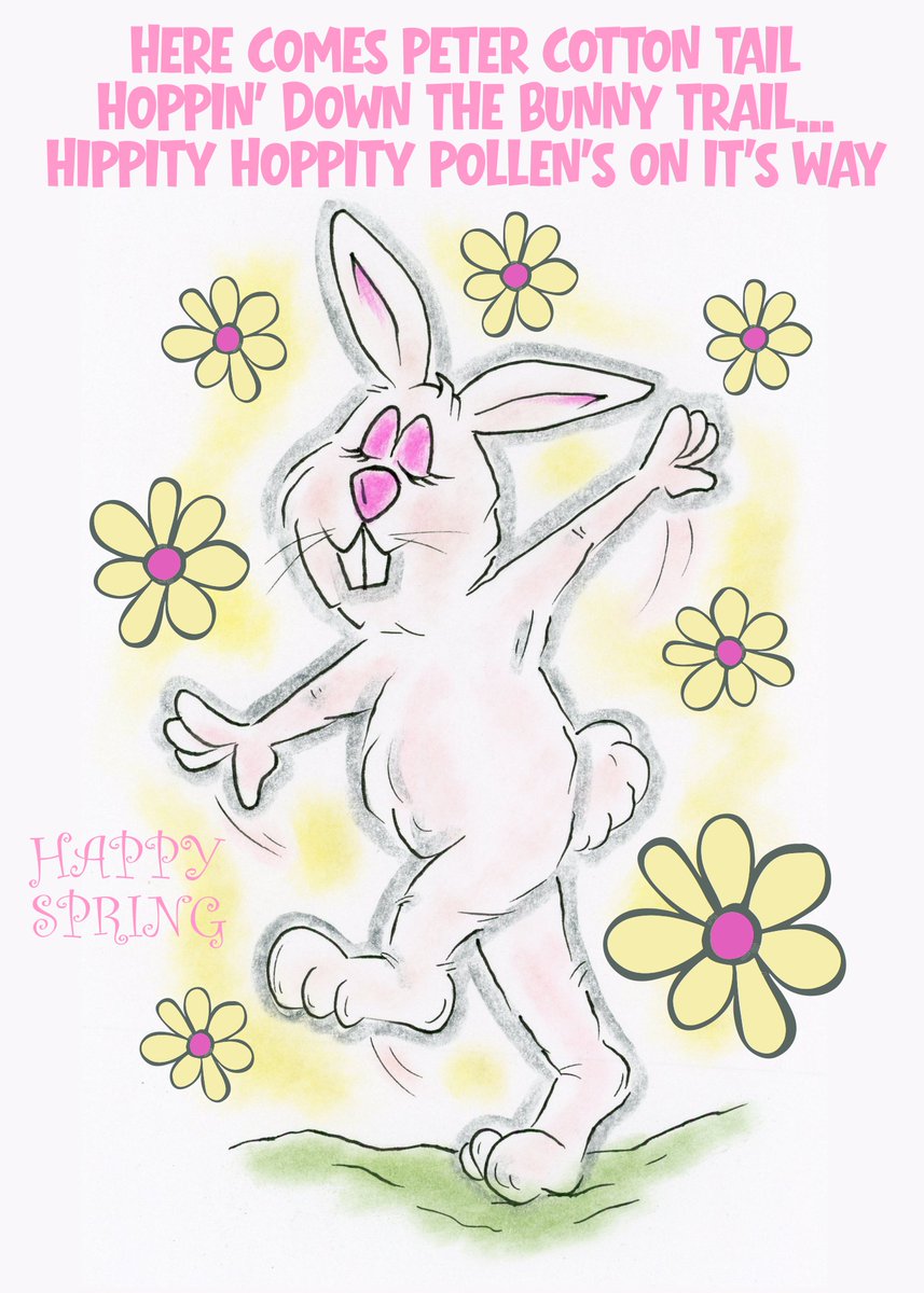 _scottclarke's tweet image. Here's a little hare humor comin'atcha! #happyspring #happyeaster #scottclarke #petercottontail #scottclarkestudio #greetingcard #easterhumor #springhumor #pollen