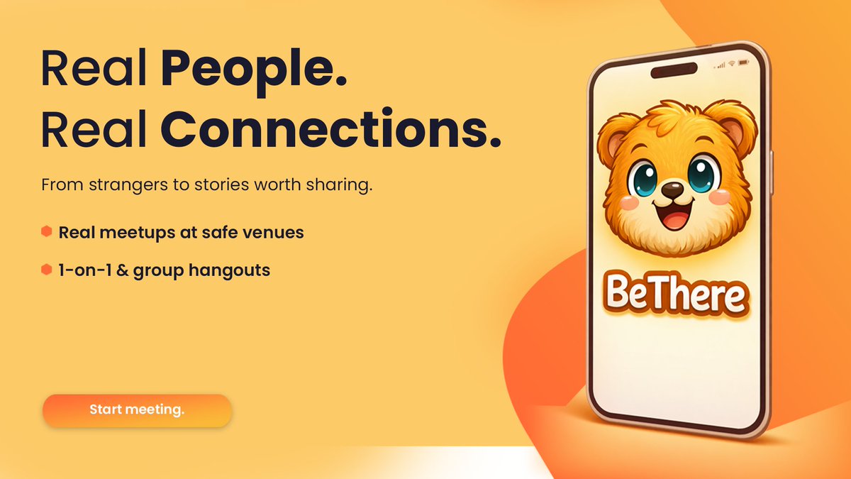 Bethereclub's tweet image. GenZ didn't stop wanting real friends. They just ran
out of ways to make them. BeThere.Club is changing
that  one verified meetup at a time.
#BeThere #IRLFirst #GenZLife #RealNotVirtual
#BeThereForReal