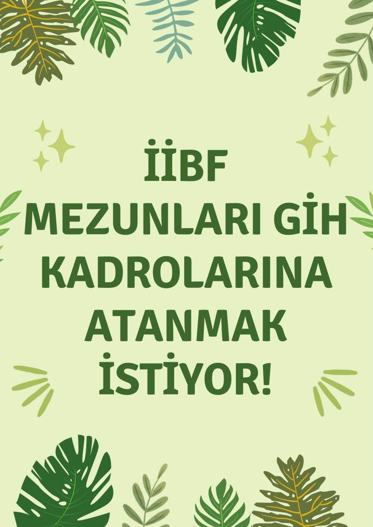 <a href="/kadircokcetin06/">Kadir ÇOKÇETİN</a> <a href="/milliparklar/">Milli Parklar</a> İİBF bütündür. GİH kadrolarında bölüm ayrımı değil, liyakat esas alınmalıdır.
<a href="/muhiddinsahinn/">Dr. Muhiddin ŞAHİN</a> <a href="/AhmetGumen/">Ahmet GÜMEN</a> <a href="/bekirgizligider/">Ebubekir GİZLİGİDER</a> <a href="/akadirpolat1/">Abdulkadir Polat</a> <a href="/ahmtbgc/">Ahmet Bağcı</a> <a href="/Seyfullahaslntk/">Seyfullah Arslantürk</a> <a href="/pebaysa/">Paşa Enver BAYSA</a> <a href="/kadircokcetin06/">Kadir ÇOKÇETİN</a> <a href="/tarimormanpgm/">Personel Genel Müdürlüğü</a> <a href="/milliparklar/">Milli Parklar</a>
