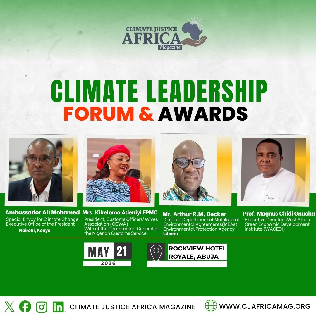 cjafricamag's tweet image. Countdown
The Continent is watching
The conversation is coming 

21st May 2026|Rockview Hotel Royale, Abuja
Climate Justice Leadership Forum and Awards 2026 

#africanleadership #climateconversations #climatechange #africa