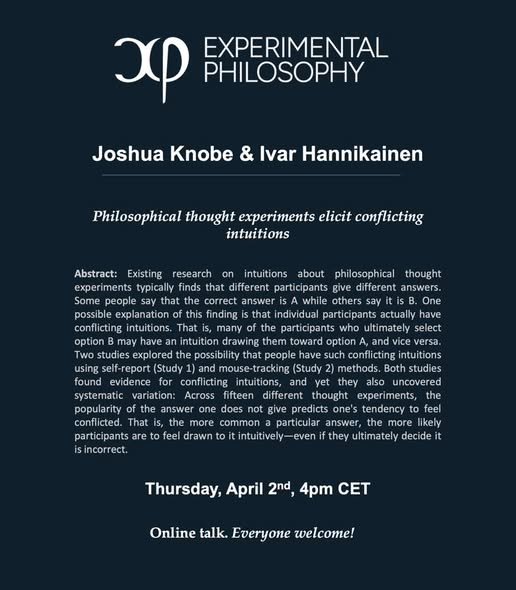 Experimental Philosophy Journal tweet media