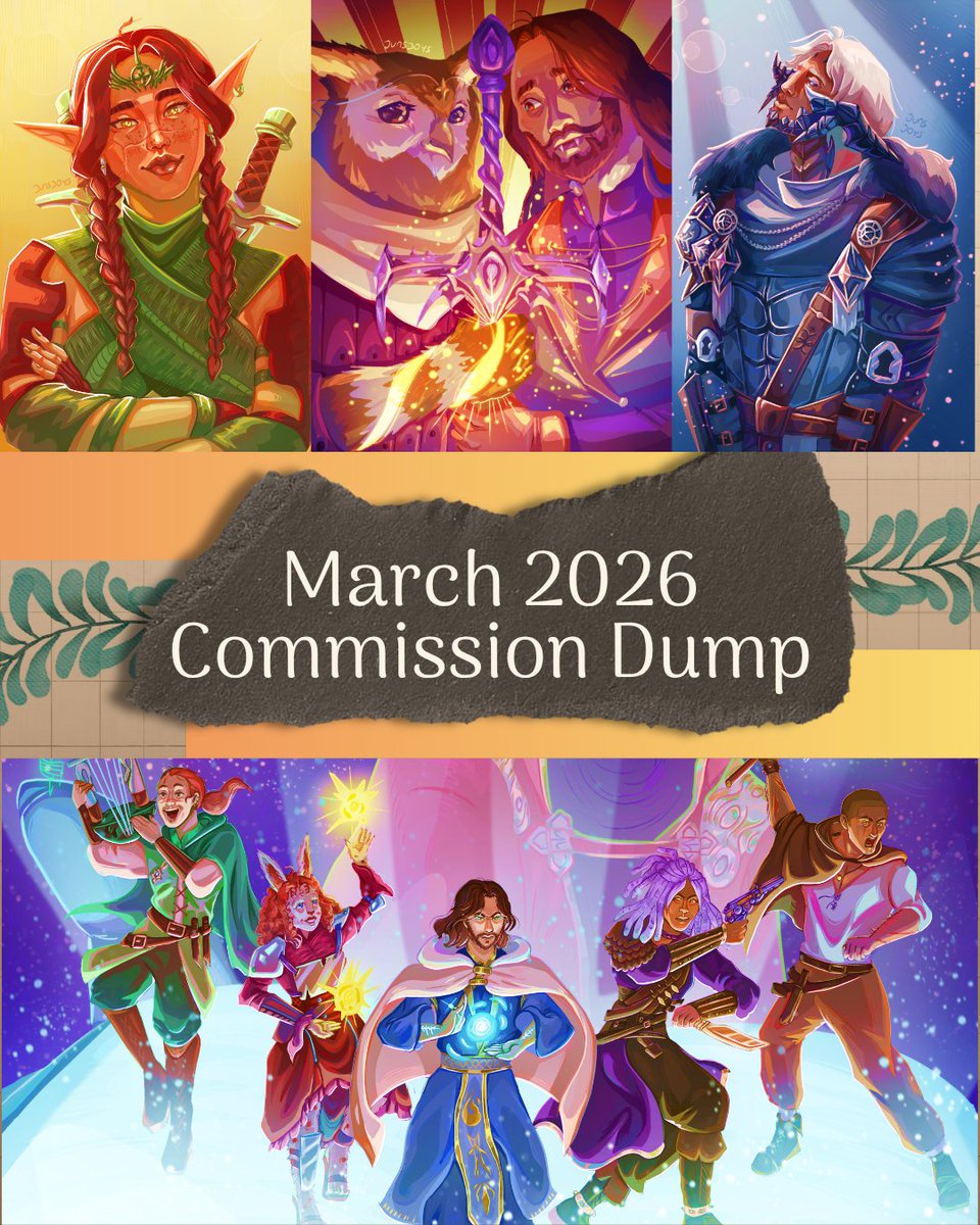 junsjoys's tweet image. ⚔️March commission dump ⚔️

I've never had this many orders before within a month, thank you so much for all the support you guys have given me 🥺 i want to highlight these commissions and clients for the month! 
(1/8)
#OpenCommissions #ArtCommission #DnDArt