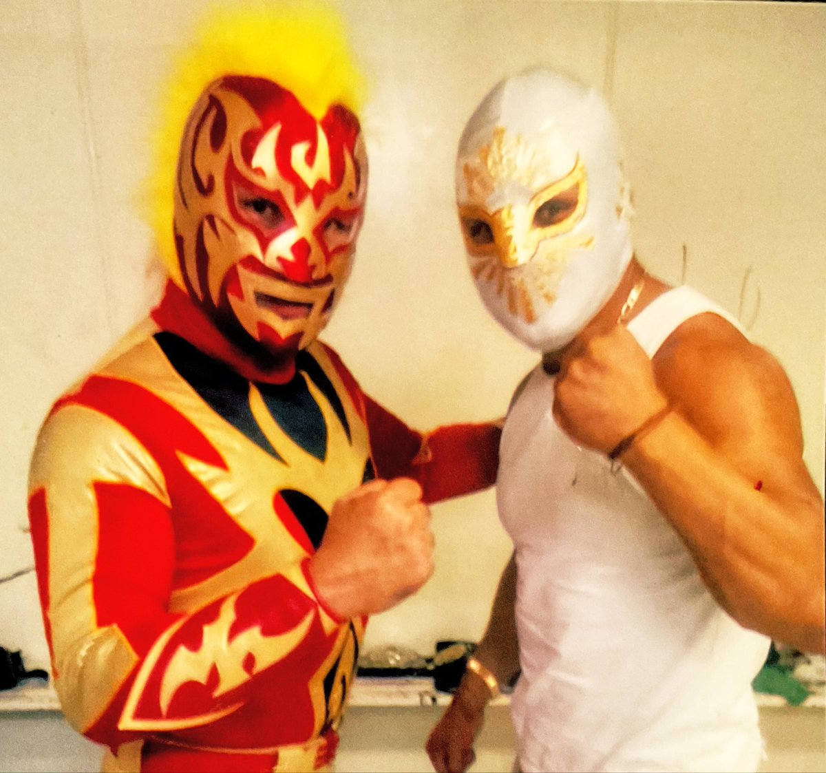 Azteca mask worn for Toryumon Mexico Dragonmania IV on Aug. 22, 2009. This mask was made by Azteca. #Azteca #Dragonmania #ToryumonMexico #Toryumon #LuchaLibre