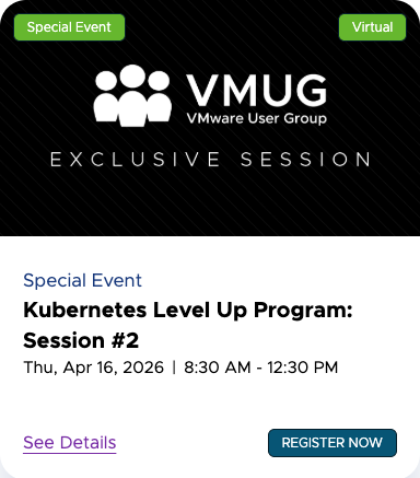 Join us for the second edition of the VMUG Kubernetes Level Up Program! This four-part series bridges the skills gap between traditional infrastructure management and cloud-native operations, enabling IT teams to modernize without disruption. dy.si/wLLFXB2