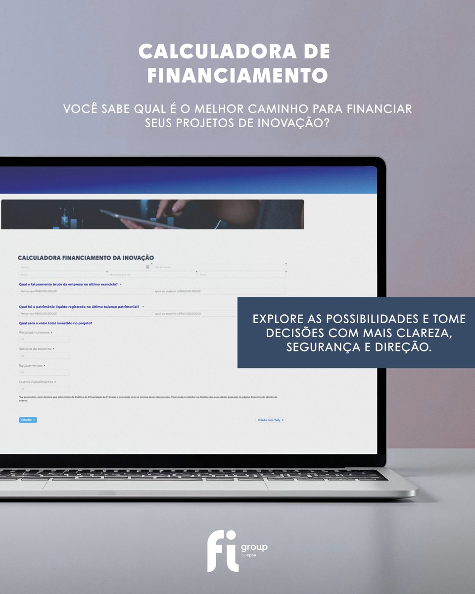 🔎 Antes de buscar financiamento, é essencial entender qual estrutura faz mais sentido para o seu projeto

A Calculadora de Financiamento foi desenvolvida para apoiar decisões mais estratégicas desde o início, ajudando sua empresa a entender, de forma clara e estruturada, quais