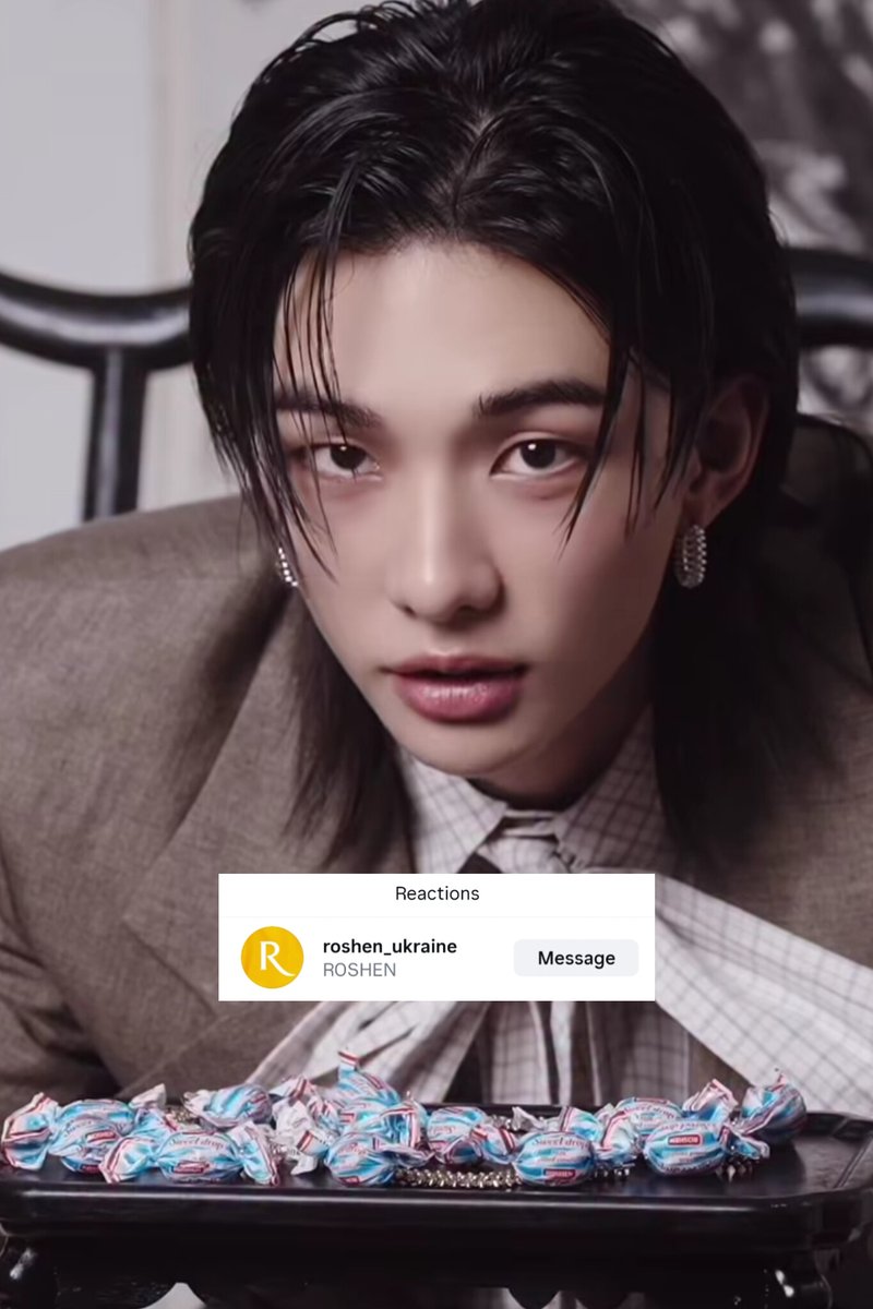 hyunstagram's tweet photo. Official instagram acc of ROSHEN, an international confectionery corporation based in Ukraine, liked Elle Korea's instagram update with #Hyunjin.
Hyunjin is eating ROSHEN candies in the Elle Korea's ASMR video.

#HYUNJINxCARTIER
#HYUNJINxELLEKorea https://t.co/U7MHC1W6la