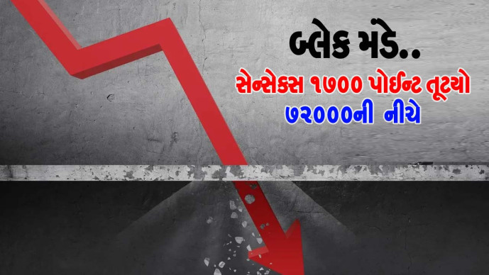 બ્લેક મંડે... સેન્સેકસ 1700 પોઈન્ટ તૂટયો : 72000ની નીચે 

#stockmarket 
#sharemarket
#stockmarkettrader 

sanjsamachar.net/news-detail/Bl… 

#SanjSamachar