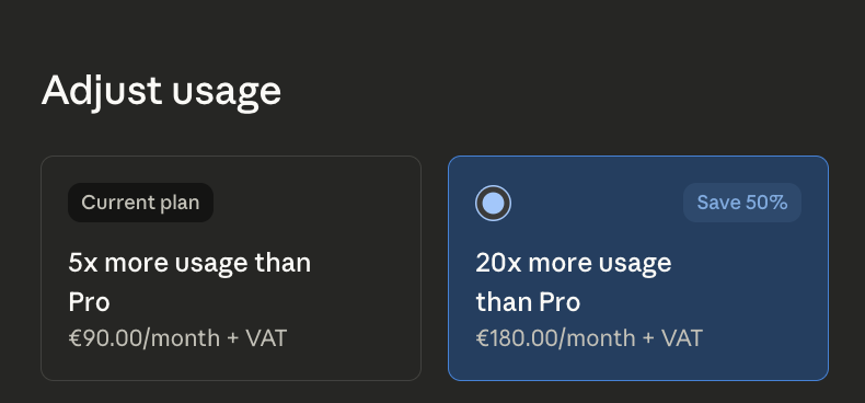 Just upgraded to Claude's $200/month plan.

I'm cooking a new SaaS super hard, and was constantly hitting the limit.

That's the new cost of being a solo developer in 2026.

I used to hire junior devs to help me, now I just pay for Claude 😅.

Wild how fast things change...
