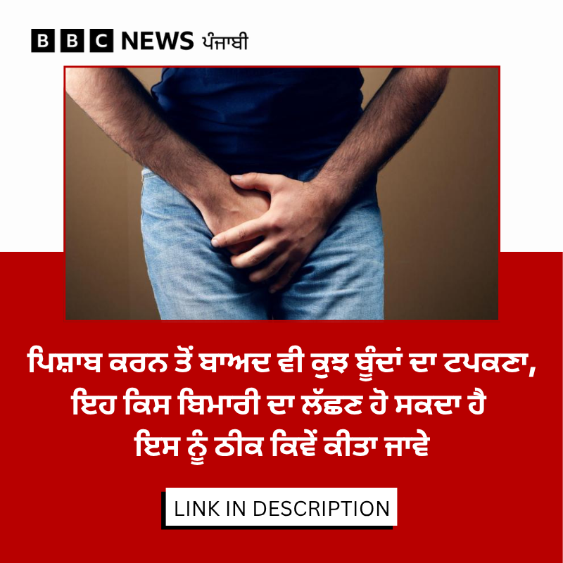 bbcnewspunjabi's tweet image. ਕਈ ਮਰਦਾਂ ਨੂੰ ਪਿਸ਼ਾਬ ਕਰਨ ਤੋਂ ਬਾਅਦ ਵੀ ਕੁਝ ਬੂੰਦਾਂ ਟਪਕਣ ਦੀ ਸਮੱਸਿਆ ਹੁੰਦੀ ਹੈ ਪਰ ਇਸ ਬਾਰੇ ਗੱਲ ਕਰਨ ਤੋਂ ਅਕਸਰ ਉਹ ਅਸਹਿਜ ਮਹਿਸੂਸ ਕਰਦੇ ਹਨ। ਅਜਿਹਾ ਕਿਉਂ ਹੁੰਦਾ ਹੈ ਅਤੇ ਇਸਦਾ ਕੀ ਇਲਾਜ ਹੈ, ਪੜ੍ਹੋ ਪੂਰੀ ਖ਼ਬਰ -  bbc.in/4de47EY
#health #urine #medicine
