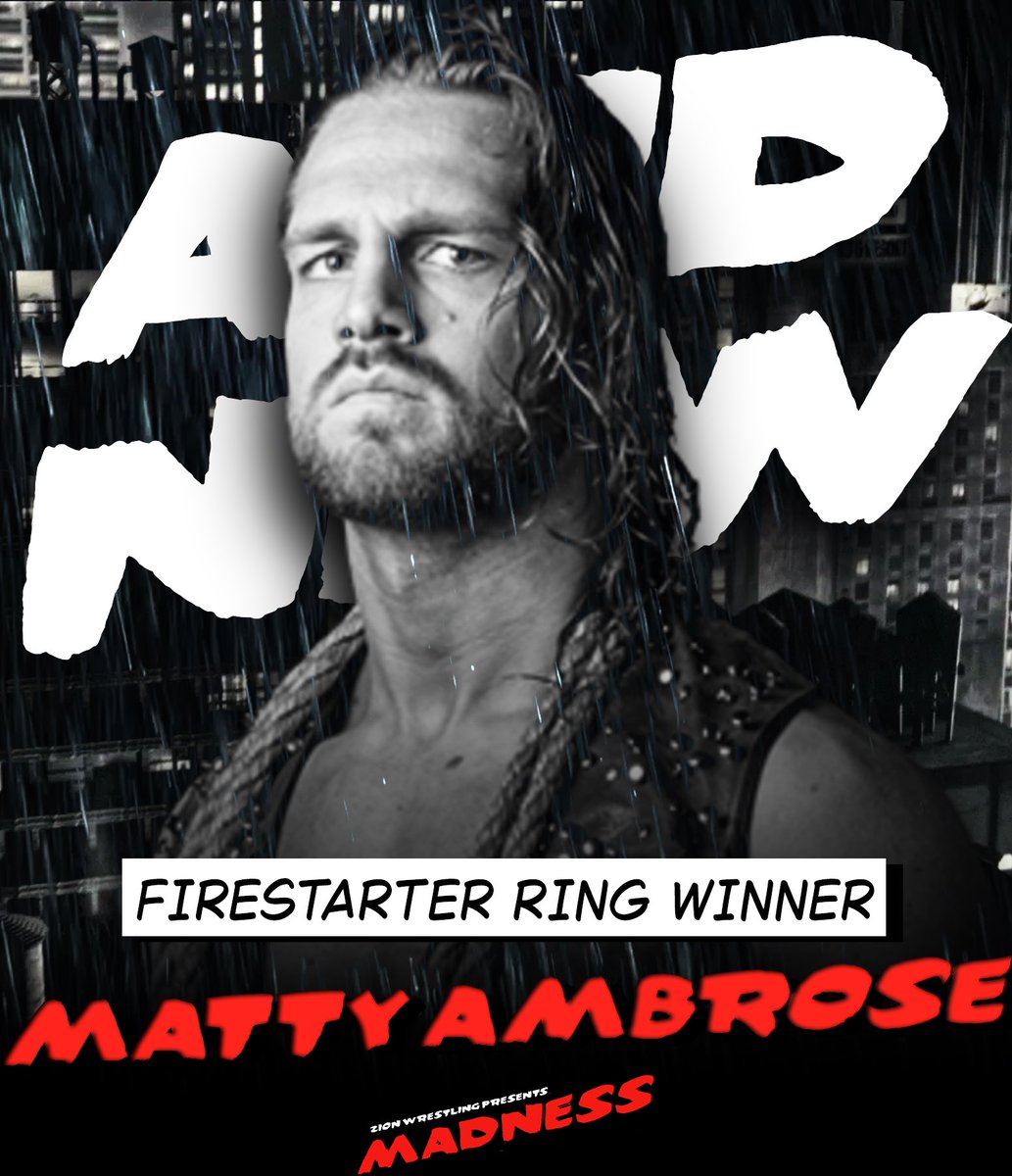 ZionWrestleRP's tweet photo. 🏆 𝐖𝐈𝐍𝐍𝐄𝐑 🏆
=====
From having a short run in his first Rumble appearance, to lasting the longest of them all, The Unforgiven definitely redeemed himself. And in doing so, he’s earned the ultimate symbol of endurance! @_UnforgivenMA wins this year’s Firestarter Ring! https://t.co/iF4A33PRgV