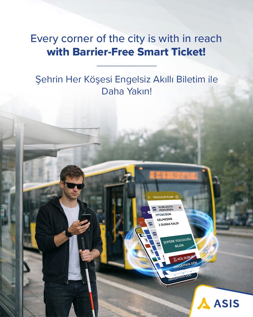 Public transportation should be accessible to everyone.

Barrier-Free Smart Ticket brings essential features such as journey planning, route, and stop information together in a single application, making urban mobility more accessible and user friendly.

Every corner of the city