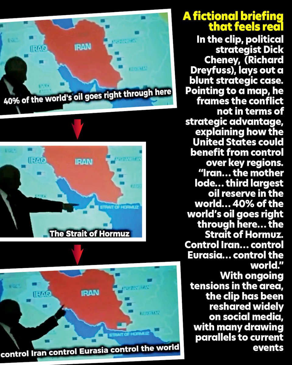Calcutta_Times's tweet image. When fiction starts to feel like foresight.

As tensions rise in West Asia, scenes from W. and Jack Ryan are resurfacing online, with viewers drawing parallels between scripted strategy and real-world geopolitics.

#DelhiTimes #WorldAffairs #CinemaAndReality #PopCulture