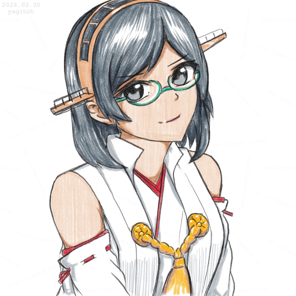 霧島(艦これ) 「#艦これ版深夜の真剣お絵描き60分一本勝負 #艦これ版真剣お絵描き60分一本勝負」|yagitch（やぎっち）6/28神戸-石畳16のイラスト