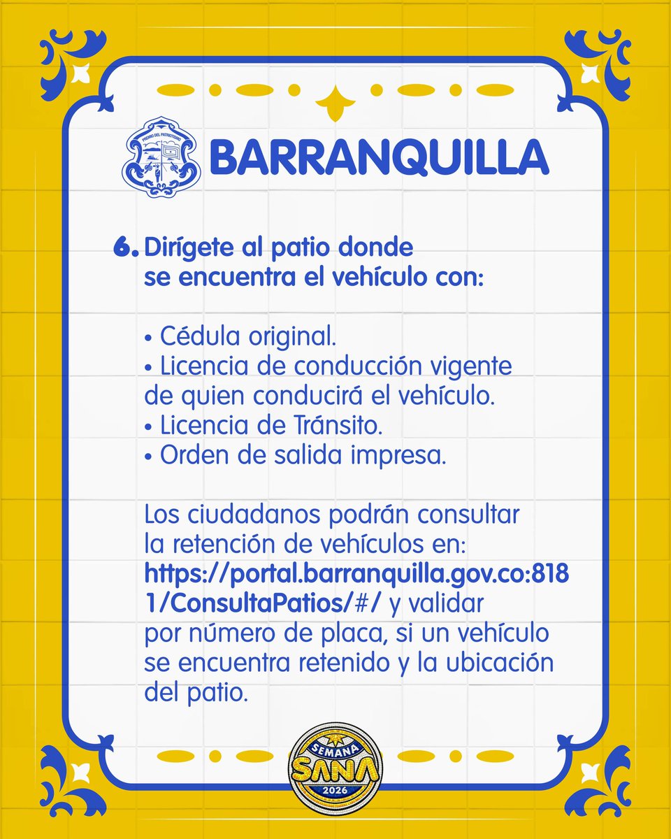 alcaldiabquilla's tweet photo. Durante la Semana Santa, desde el lunes 30 de marzo hasta el miércoles 1 de abril, podrás realizar la salida de tu vehículo inmovilizado en línea. 

Te explicamos cómo👇

Ingresa aquí: https://t.co/2nb5GpCvvx https://t.co/yuarIhvbfc