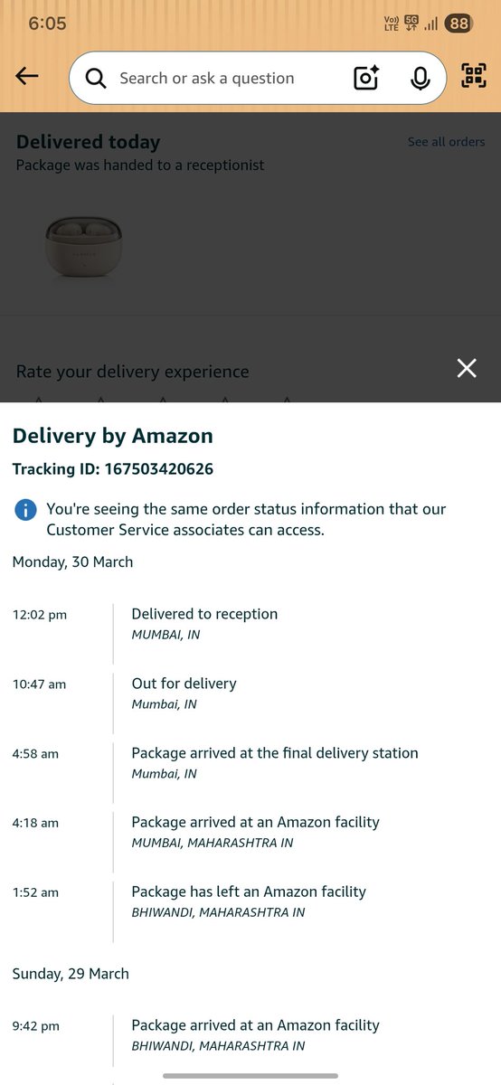 ashaikh1991's tweet photo. @amazonIN 2nd happend this product status shows deleivered but not received, and status says delivered to receptionist but i have put home address?

Now it say @amazonIN will re-attempt on 1st April why? Is that my fault? https://t.co/ywYqX20CZR