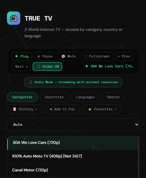 CHyena86701's tweet photo. TrueTV just got better.

Favorites - save your go-to channels
History - pick up right where you left off
Audio Mode - collapse the video, keep the sound.
lighter on resources
Mobile-friendly - works in the background

👉https://t.co/RxTAM7G1l6

#TrueTV #FreeTV #Streaming #Update https://t.co/l7YPXeJfow