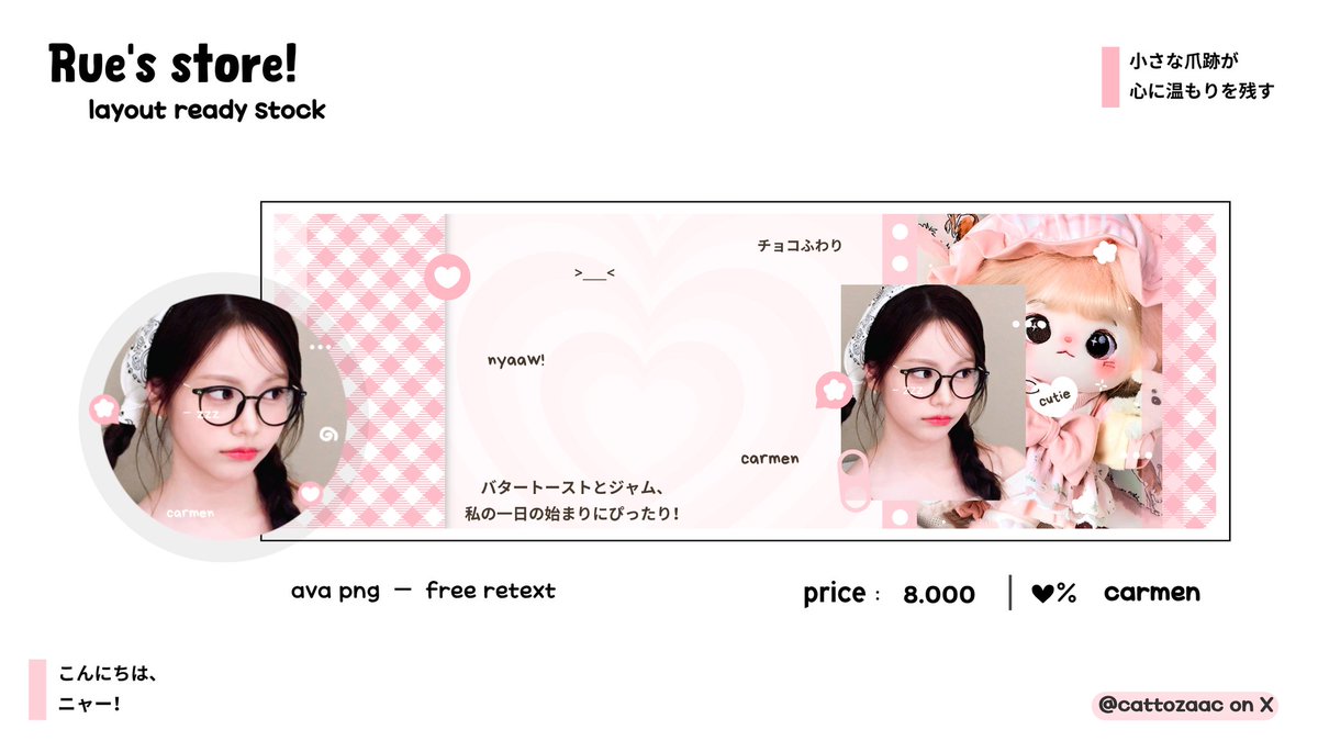 cattofyz's tweet photo. hayii  layout  ready  carmen pinkeu ke @cattozaac iaa  + free retext  #zonauang https://t.co/VAiNe380XC
