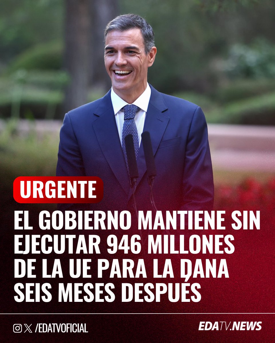 edatvoficial's tweet photo. ‼️🇪🇸 | #ECONOMIA El Gobierno mantiene sin ejecutar, seis meses después, los 946 millones que la UE asignó en octubre para la dana, y los fondos europeos siguen sin llegar a los territorios afectados. https://t.co/iuzywIy9sH
