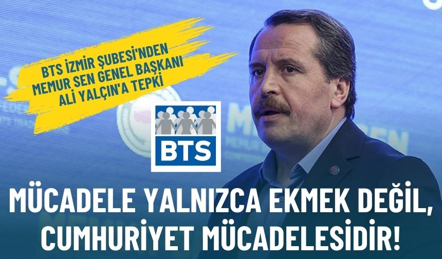 BTS İzmir Şubesi'nden Ali Yalçın'a tepki: Mücadele yalnızca ekmek değil, cumhuriyet mücadelesidir!
izgazete.net/bts-izmir-sube…
<a href="/BTSizmirsube/">BTS İzmir</a>