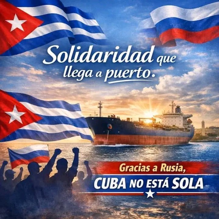 #Cuba agradece la llegada reciente de petróleo desde Rusia, muestra de cooperación y solidaridad en momentos complejos. Este apoyo contribuye a la estabilidad energética y al bienestar del pueblo.
#CubaEstáFirme 
#CubaNoEstáSola 
#VillaClaraConTodos