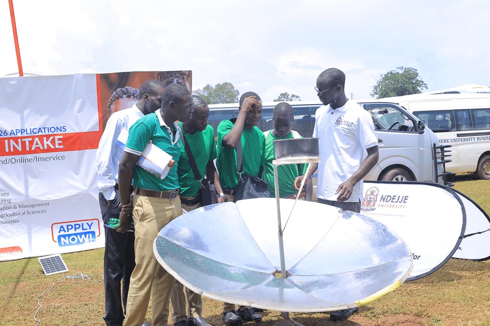 NdejjeUnive's tweet photo. Ndejje University showcased innovation at the 16th NCHE Exhibition (26thโ28th March 2026, Gulu), featuring projects like a Lesson Plan Generator, Moringa value addition & a Used Engine Oil Stove.
Read more: https://t.co/l5cLPkHyv9
#NdejjeUniversity #NCHE #Innovation https://t.co/D8giBQyvWM