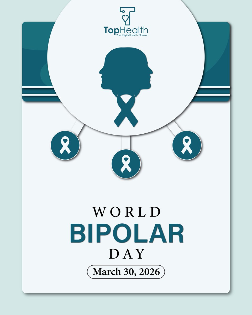 TopHealthApp's tweet photo. Some battles are silent, but they are real.
Today, we honor resilience, courage, and the journey of those living with bipolar disorder. 💙

#WorldBipolarDay #BipolarDisorder  #bipolar  #awareness #tophealthapp https://t.co/skxItsHCRI