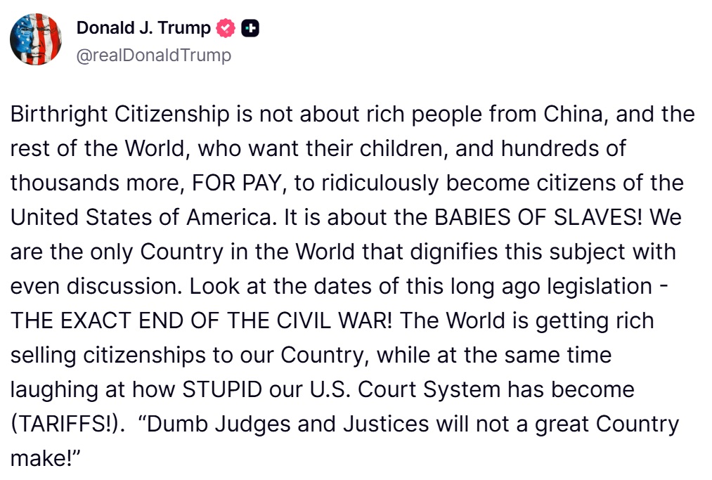 Commentary Donald J. Trump Posts From Truth Social tweet media